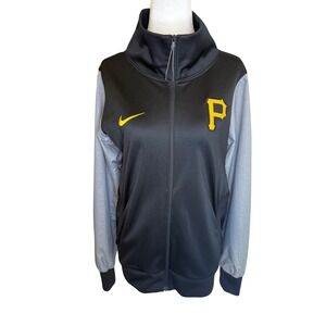 Nike Pittsburgh Pirates‎ MLB Track Jacket Full Zip Black Gray Womens Medium
